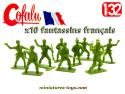 Un ensemble de 10 soldats français en plastique par Cofalu au 1/32e