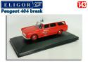 Le break Peugeot 404 Pompiers du Var en miniature par Eligor au 1/43e