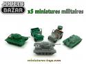 Un lot de 5 véhicules militaires en plastique style jouets de bazar